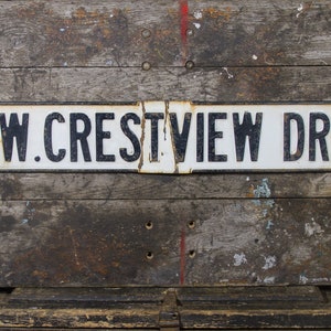 Vintage Metall Zeichen Straße Zeichen antike CRESTVIEW Drive rustikale Wand Dekor Bar Mann Höhle Garage Wandbehang Zeichen alt Alter Rusty Shabby Chic