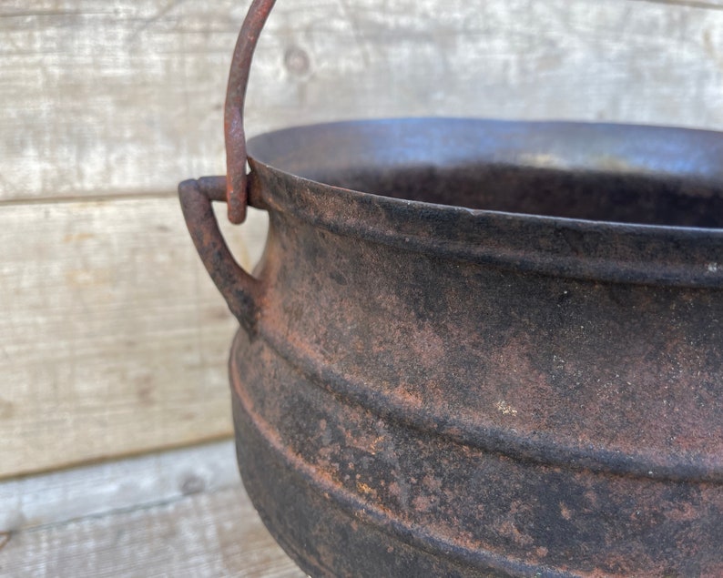 Antique Cast Iron Cauldron 1700s Sprue Mark Farmhouse Etsy UK