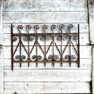 Antique Wrought Iron Gate, Iron Fence Gate, Architectural Salvage, Victorian Home Decor, Gothic Revival, Antique Gate, Vintage Window Gate