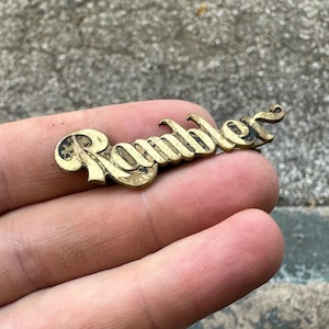 Antique Rambler Automobile Pin circa 1901, Rare Brass Pin Back Button, Vintage Cars, Classic Auto, Advertising History, Small Gift Idea