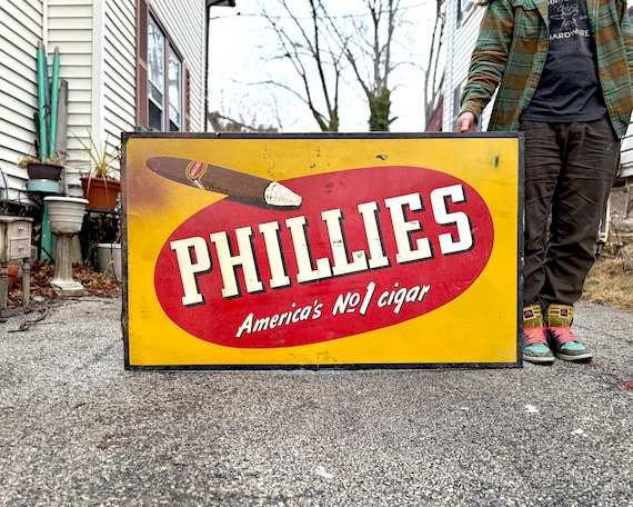 phillies blunt 特大　看板　メタルサイン　ビンテージ Vintage Phillies Blunt Sign: 1940s General Store Advertising