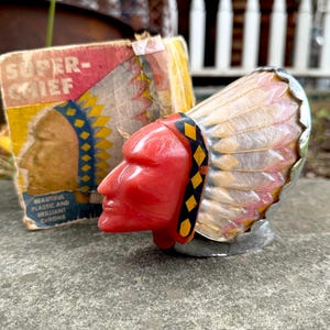 Radiator Cap Hood Ornament, Super Chief Indian Radiator Reflector Attachment, Automobile Statue