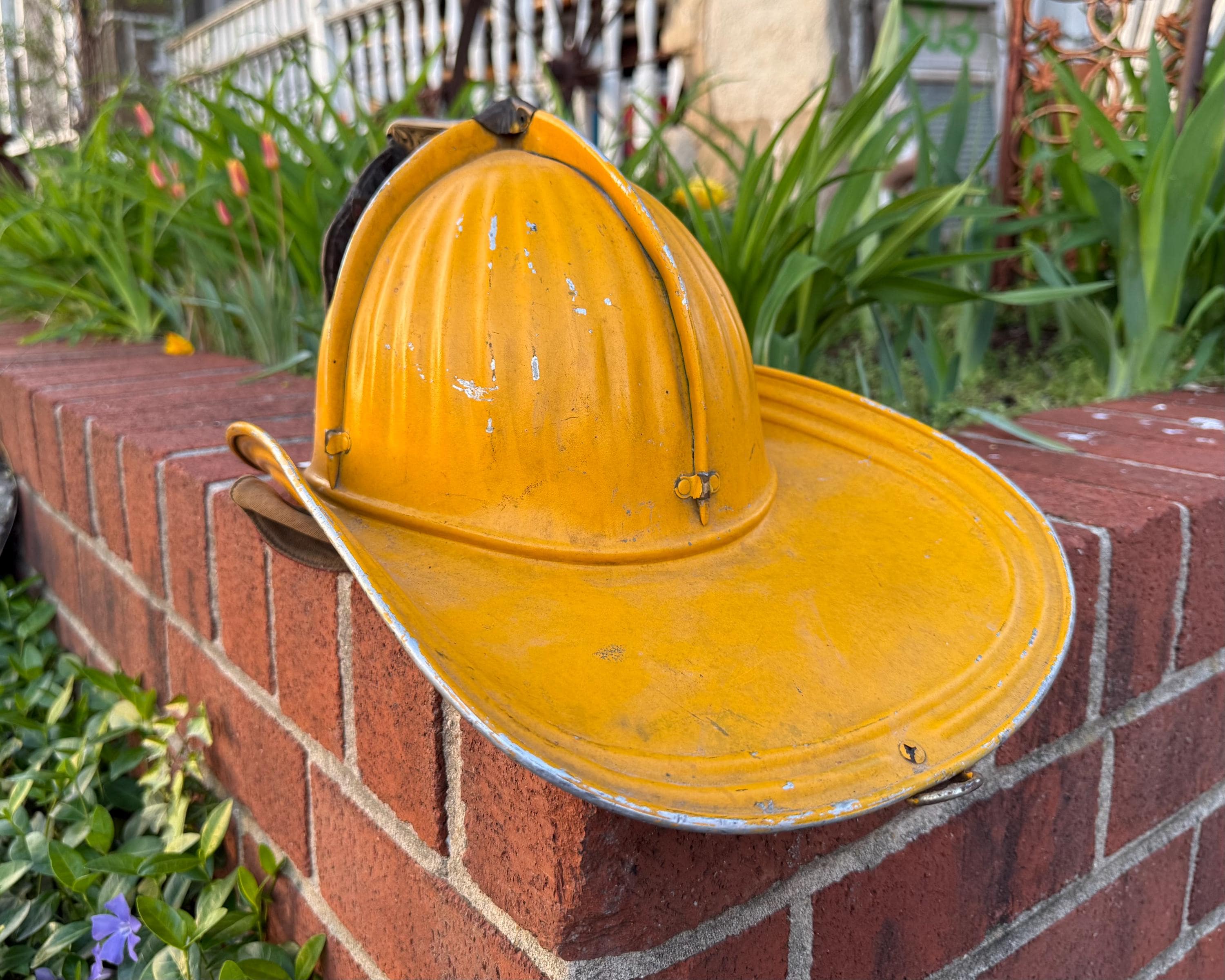 Vintage Fire Helmet, Cairns Bros Aluminum Helmet With Badge