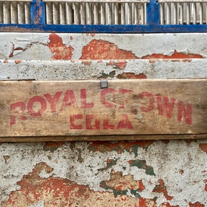 Vintage Wooden Crate, Royal Crown Cola Crate, Soda Crate, Rustic Crate, Storage Crate, Industrial Crate, Organizer Shelf, Display, Wood Box