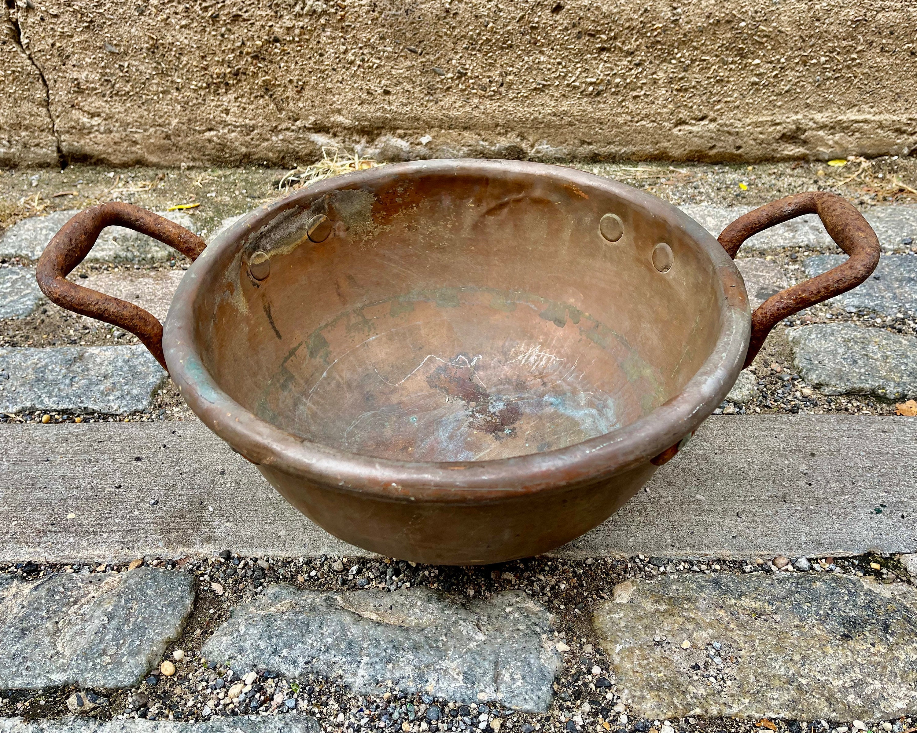 Antique Copper Candy Pot, Copper Candy Kettle, Small Thick Copper Pot,  Hanging Pot, Kitchen Decor, Vintage Copper Pot Iron Handle, Cauldron