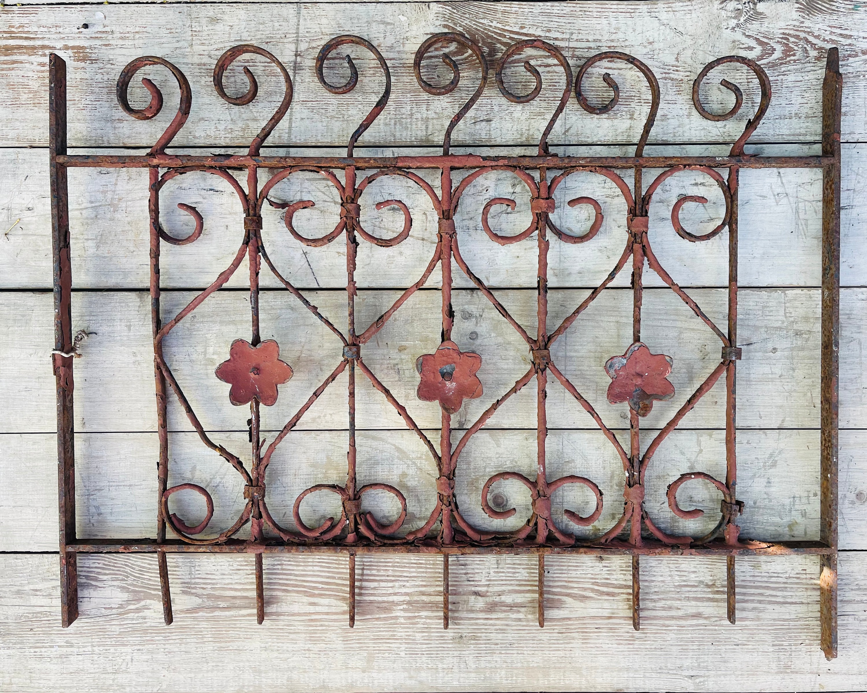 Antique Garden Fence Wrought Iron Flower Gate Victorian Antique Garden Fence Wrought Iron, Victorian Iron Garden Fence