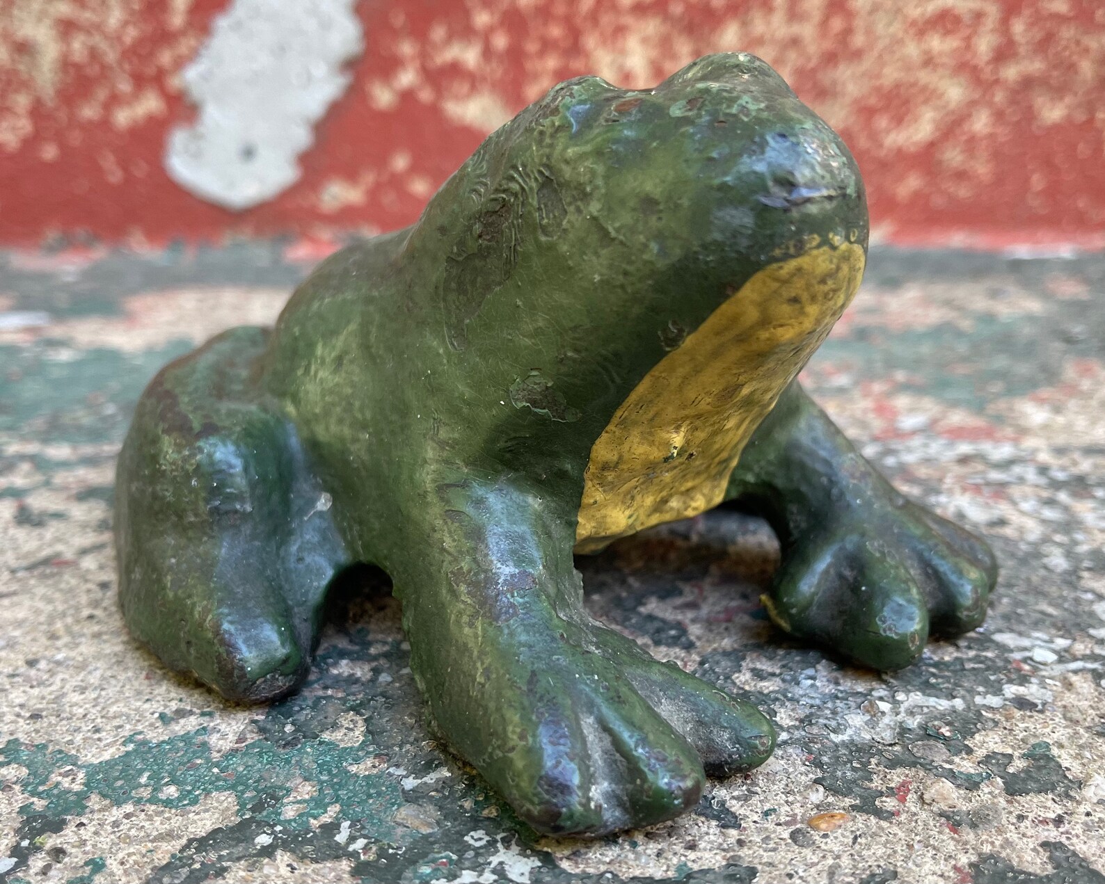 Antique Cast Iron Frog Early Old Paint 19th Century 1800s Etsy