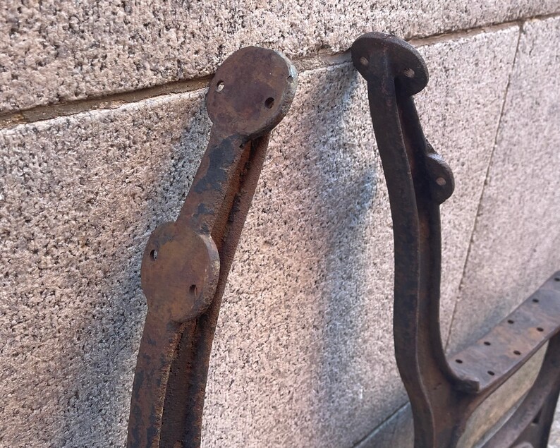 Antique Cast Iron Bench Legs Train Station Bench Ends Large Etsy