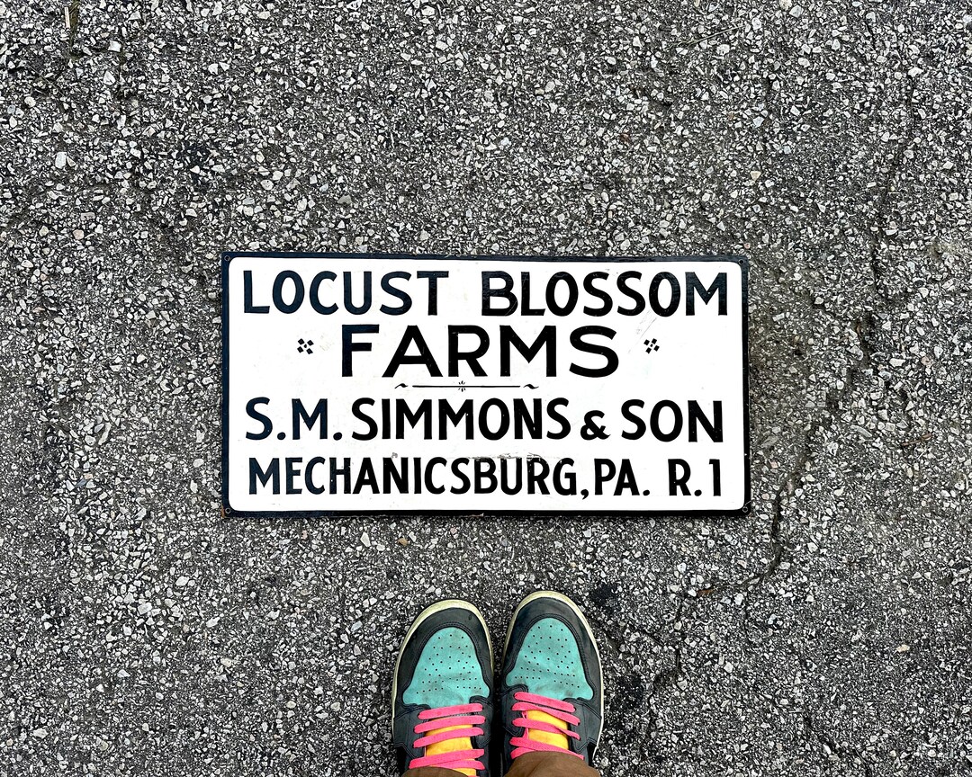 Locust Blossom Farms Vintage Sign, Old Masonite Sign, Hand Painted S. M ...
