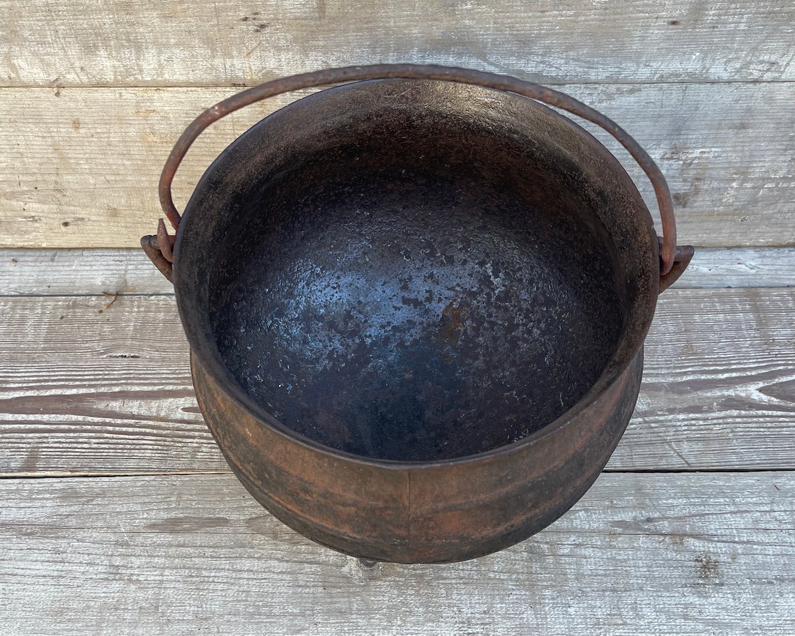 Antique Cast Iron Cauldron 1700s Sprue Mark Farmhouse Etsy UK