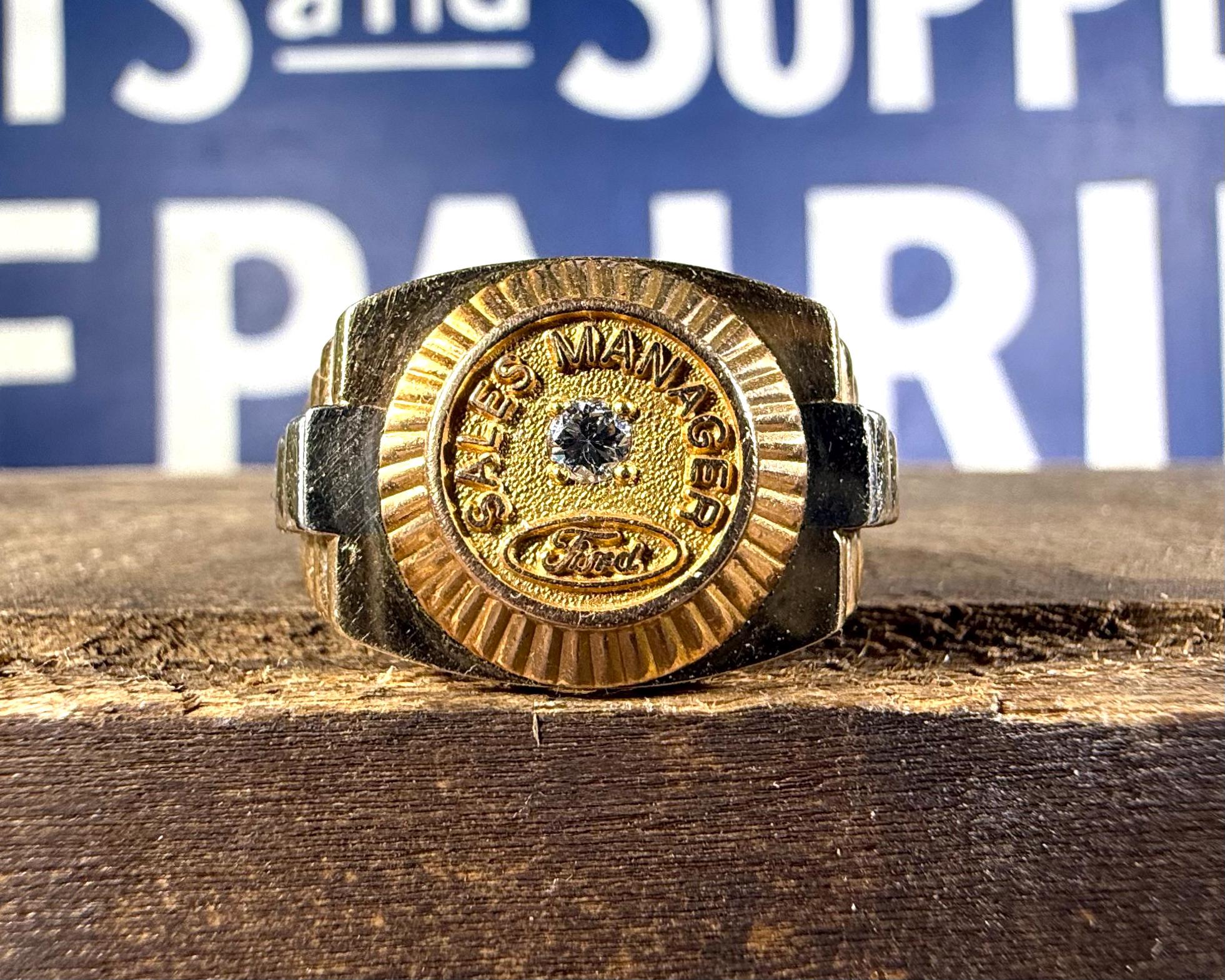 Vintage 10k Gold Ford Sales Manager Ring With Diamond - Etsy