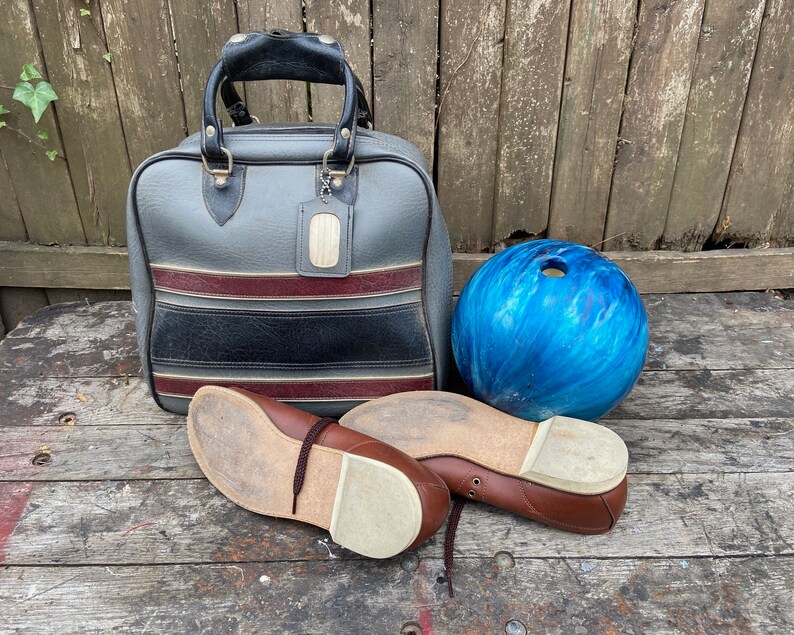 Vintage Bowling Bowl With Bag and Shoes Galaxie 300 Brunswick Etsy