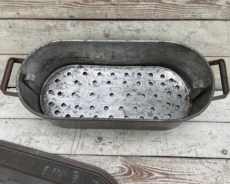 Antique Fish Poacher Pot Vintage French Kitchen Decor Steel Etsy