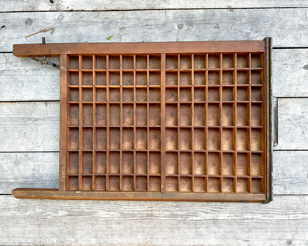 Printers Tray Vintage Printing Typeset Drawer Shadow Box Crate