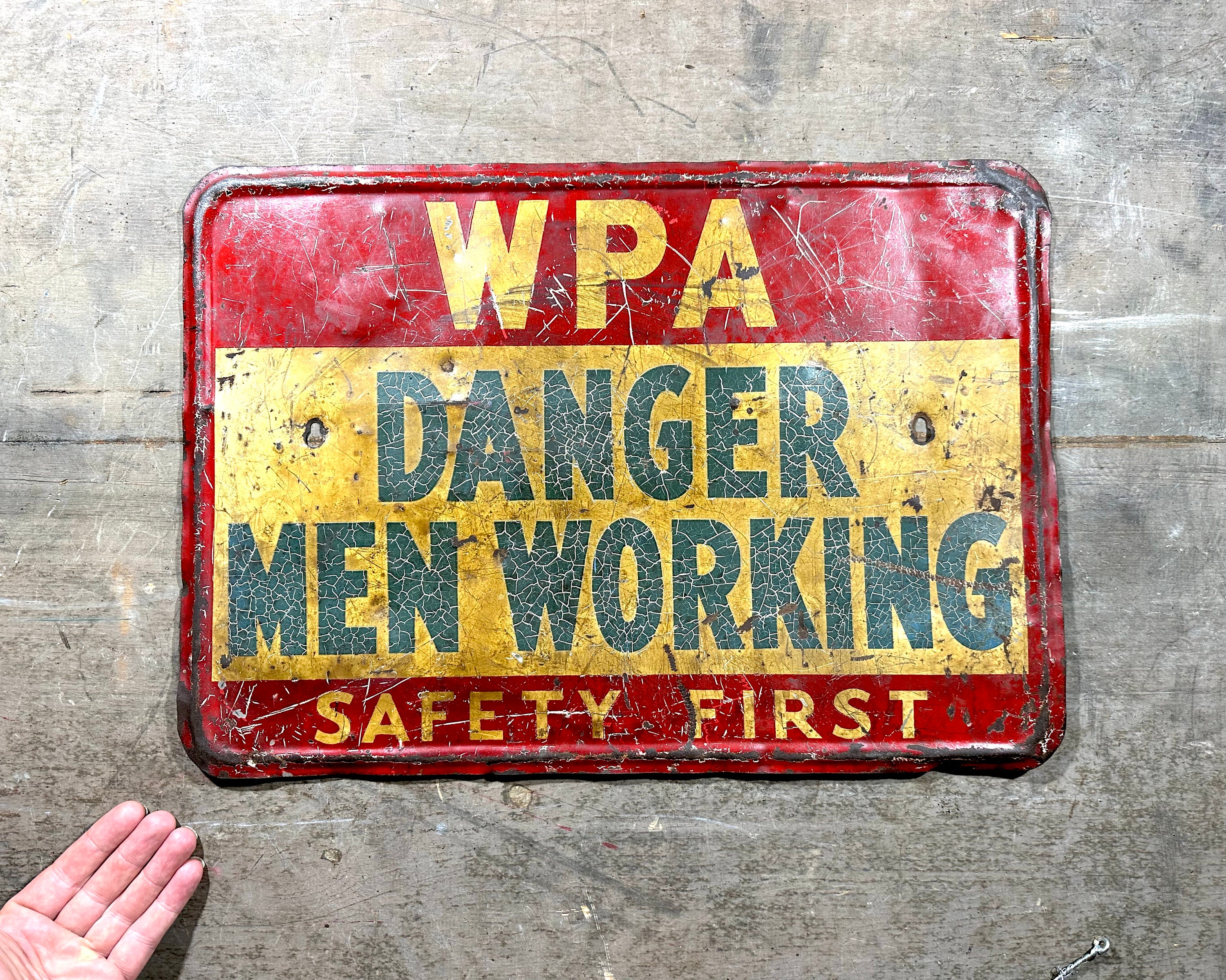 Vintage WPA Metal Sign: Danger Men Working, 1930s Americana - Etsy