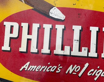 Vintage Phillies Blunt Sign: 1940s General Store Advertising