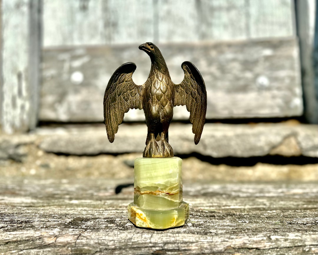 Antique Bronze Eagle Flag Pole Topper Finial, Civil War Eagle