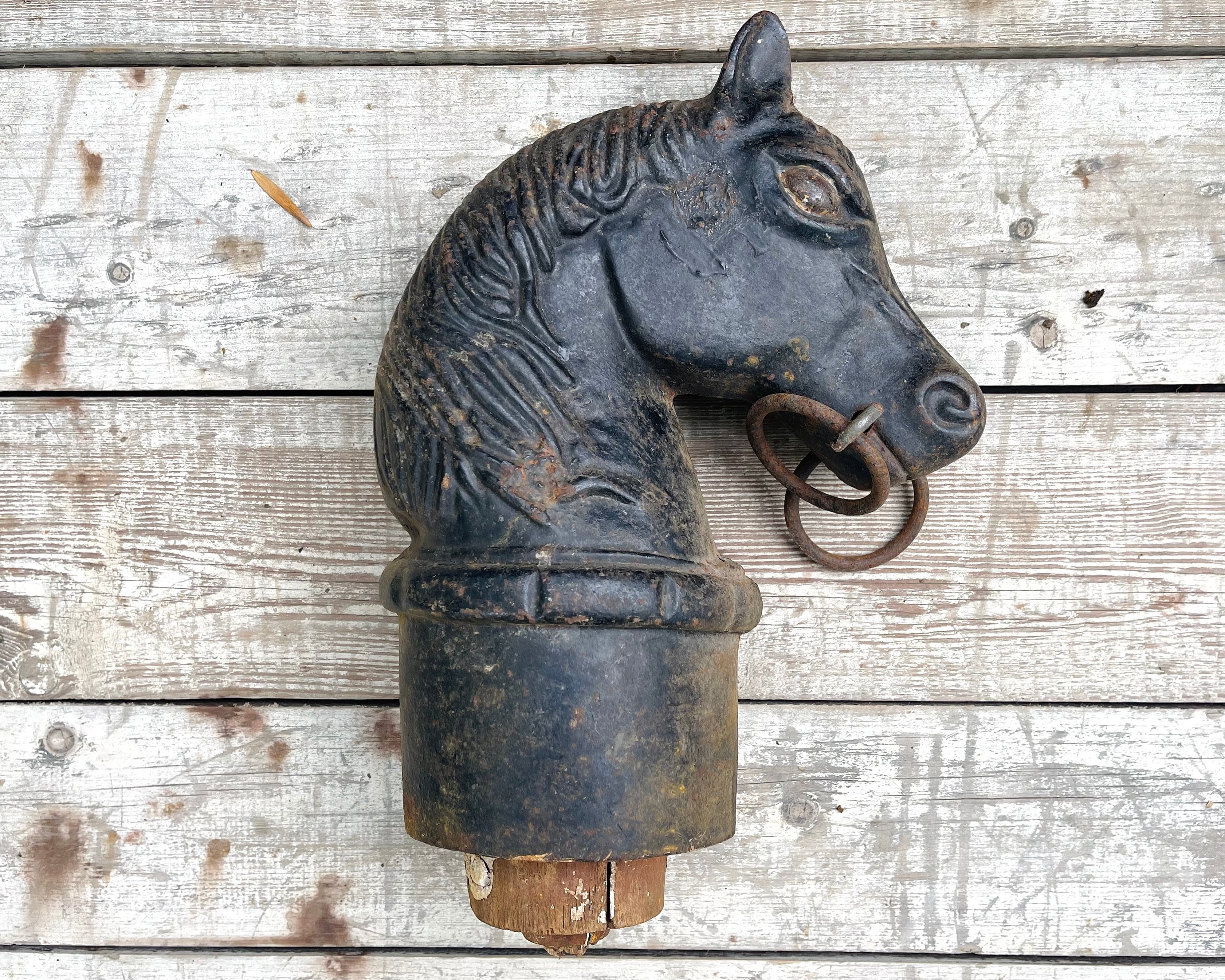 Antique Cast Iron Horse Head Hitching Post With Double Nose Etsy