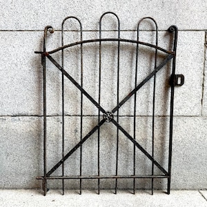 Antique Wrought Iron Gate, Iron Fence Gate, Architectural Salvage, Victorian Home Decor, Gothic Revival, Antique Gate, Vintage Garden Gate