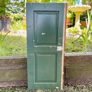 Small Antique Shutter 37'' x 16''' Small Green Shutter Door Old Farmhouse Antiques Stone Barn Shutters Rustic Home Decor Outdoor Decoration