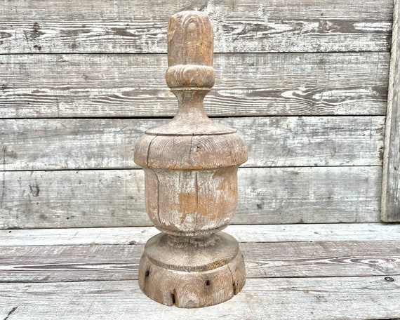 Antique Wooden Finial Large 17 1/2'' Roof Top Turret Cupola Topper,  Architectural Salvage, Primitive Rustic Home Decor Wood Finial Cap Acorn -  Etsy