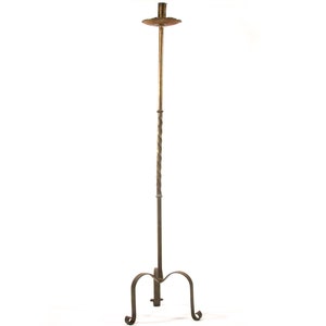 Floor Candle Holder 52&#39;&#39; Twisted Iron Gold Gilt Candlestick Gothic Revival Home Decor Tall Sitting Lamp European Antique Rustic Lighting