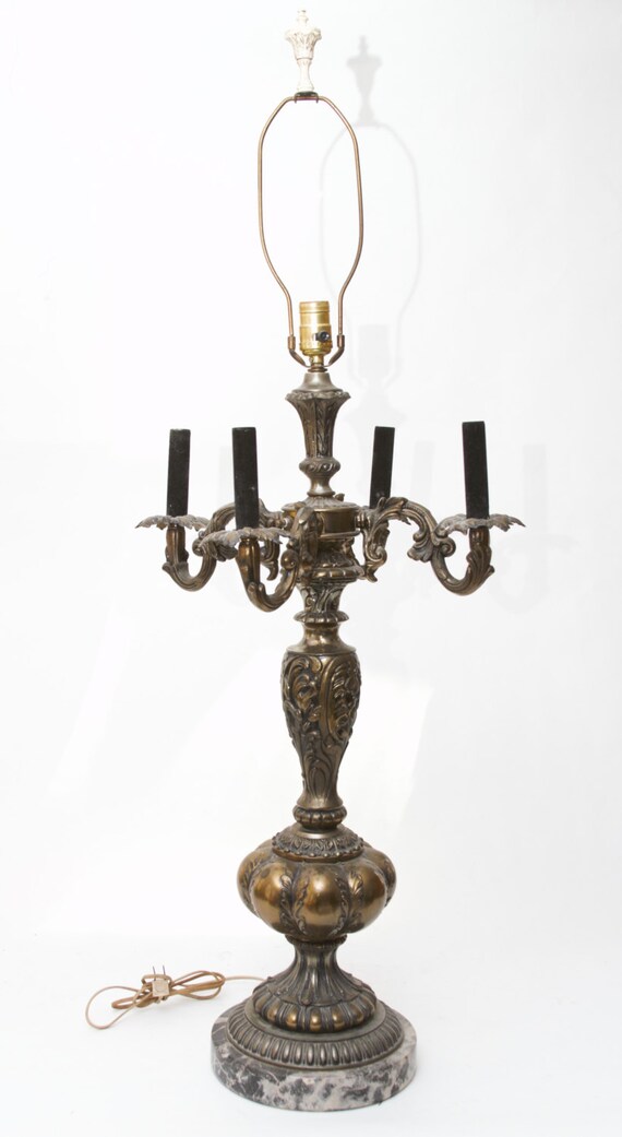 Items similar to Antique Candelabra Lamp Mid Evil Gothic Victorian