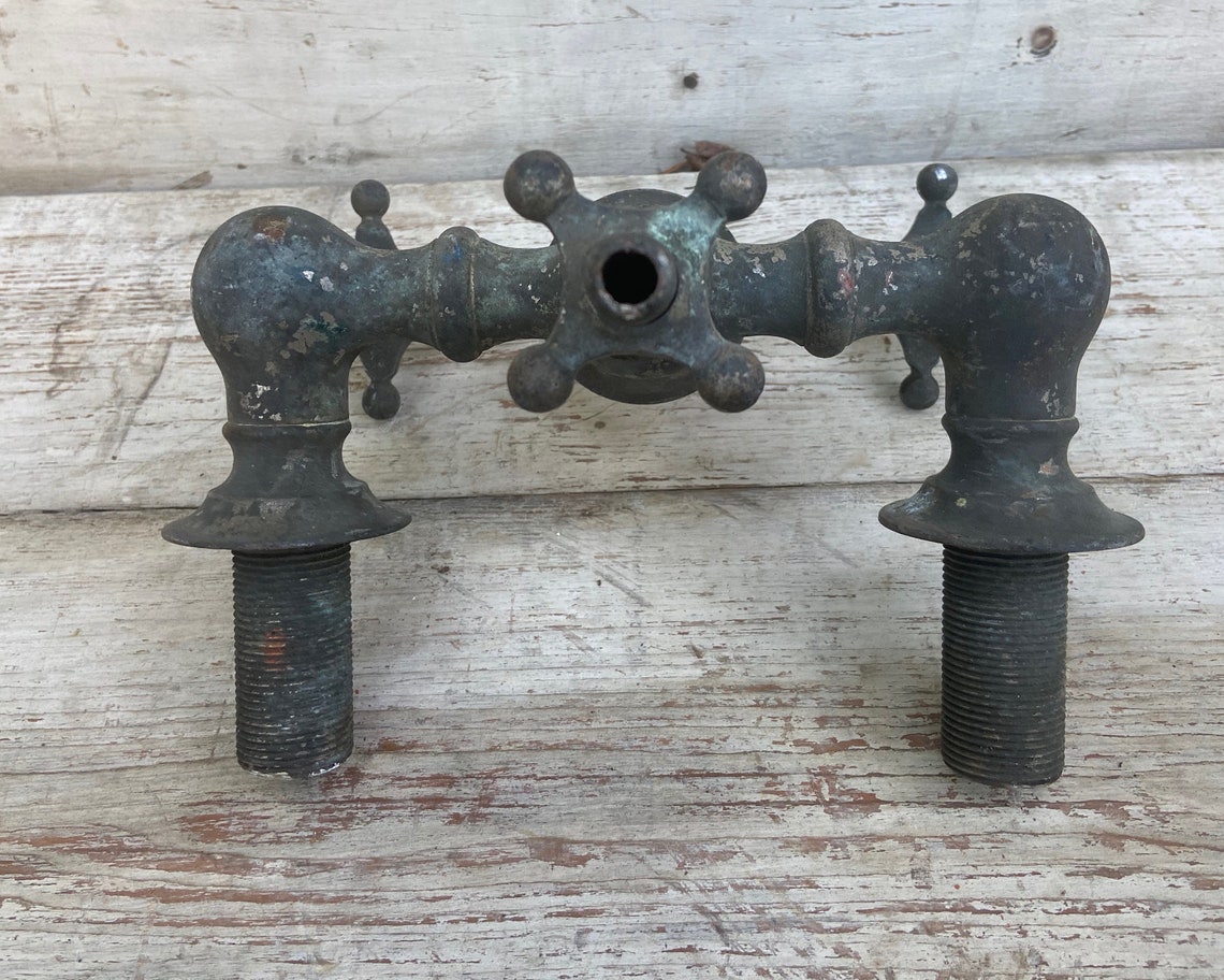 Vintage Sink Faucet Porcelain Metal Faucet with Handles Etsy