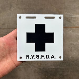 Vintage NYSFDA Porcelain License Plate Topper: 1930s Funeral Director Sign