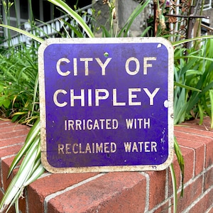 City of Chipley Florida Sign, Vintage FL Wall Hanging Decor, Town Sign, Wall Art, Old Metal Sign, Garage, Man Cave, Home Decorations