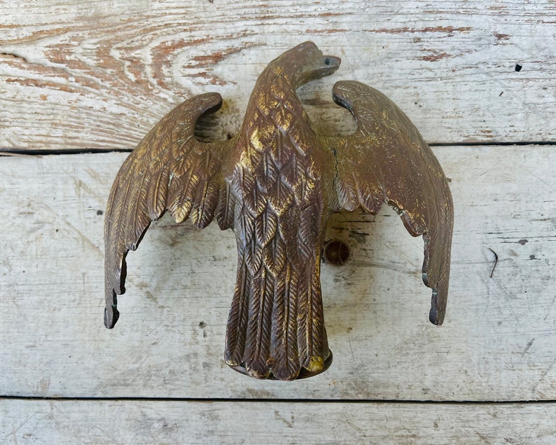 Antique Bronze Eagle Flag Pole Topper Finial Civil War Eagle Etsy