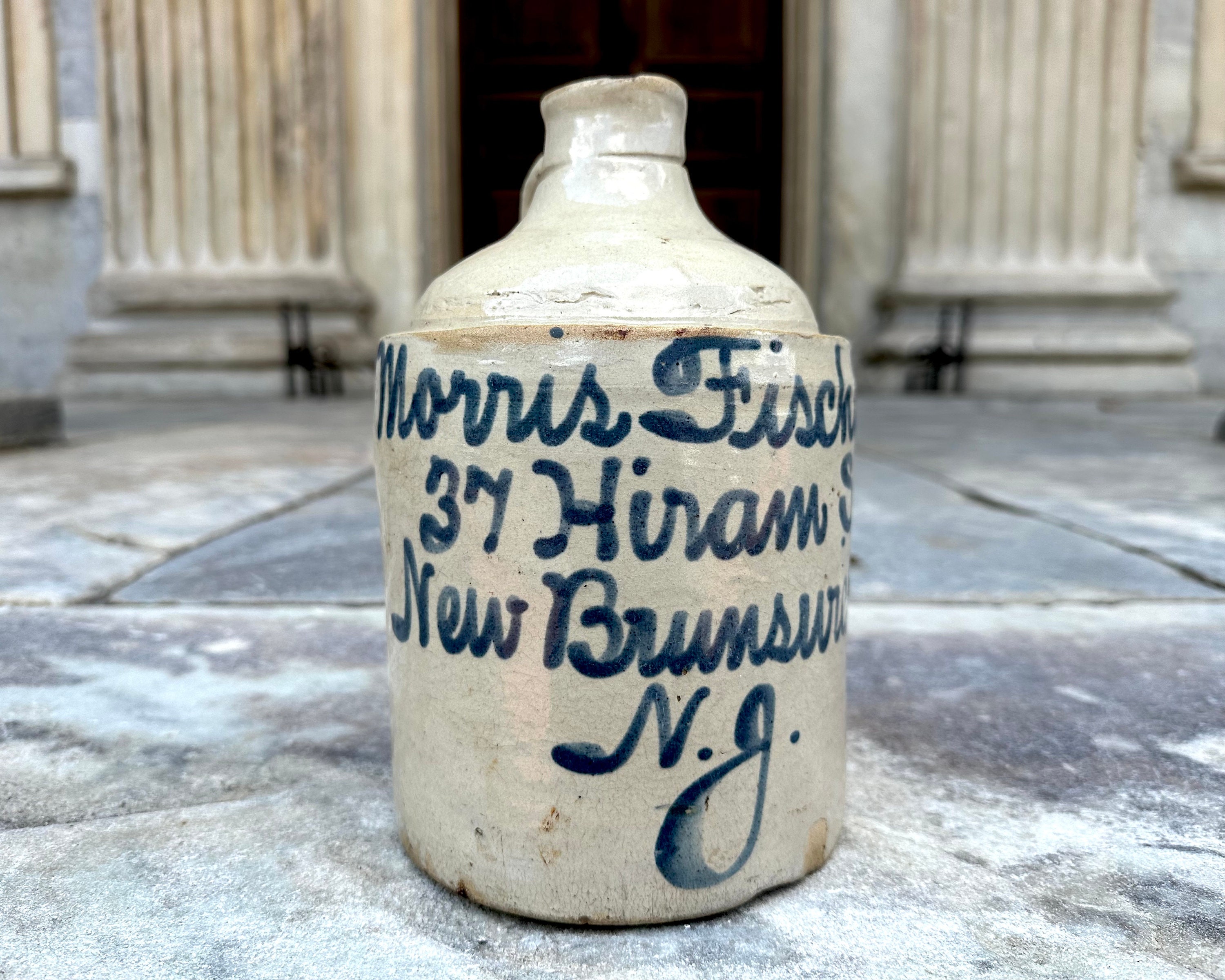 Antique Fulper Stoneware Jug: 19th Century New Brunswick