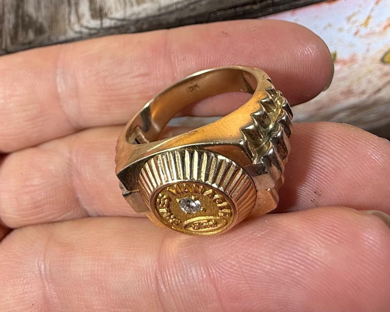 Vintage 10k Gold Ford Sales Manager Ring With Diamond - Etsy