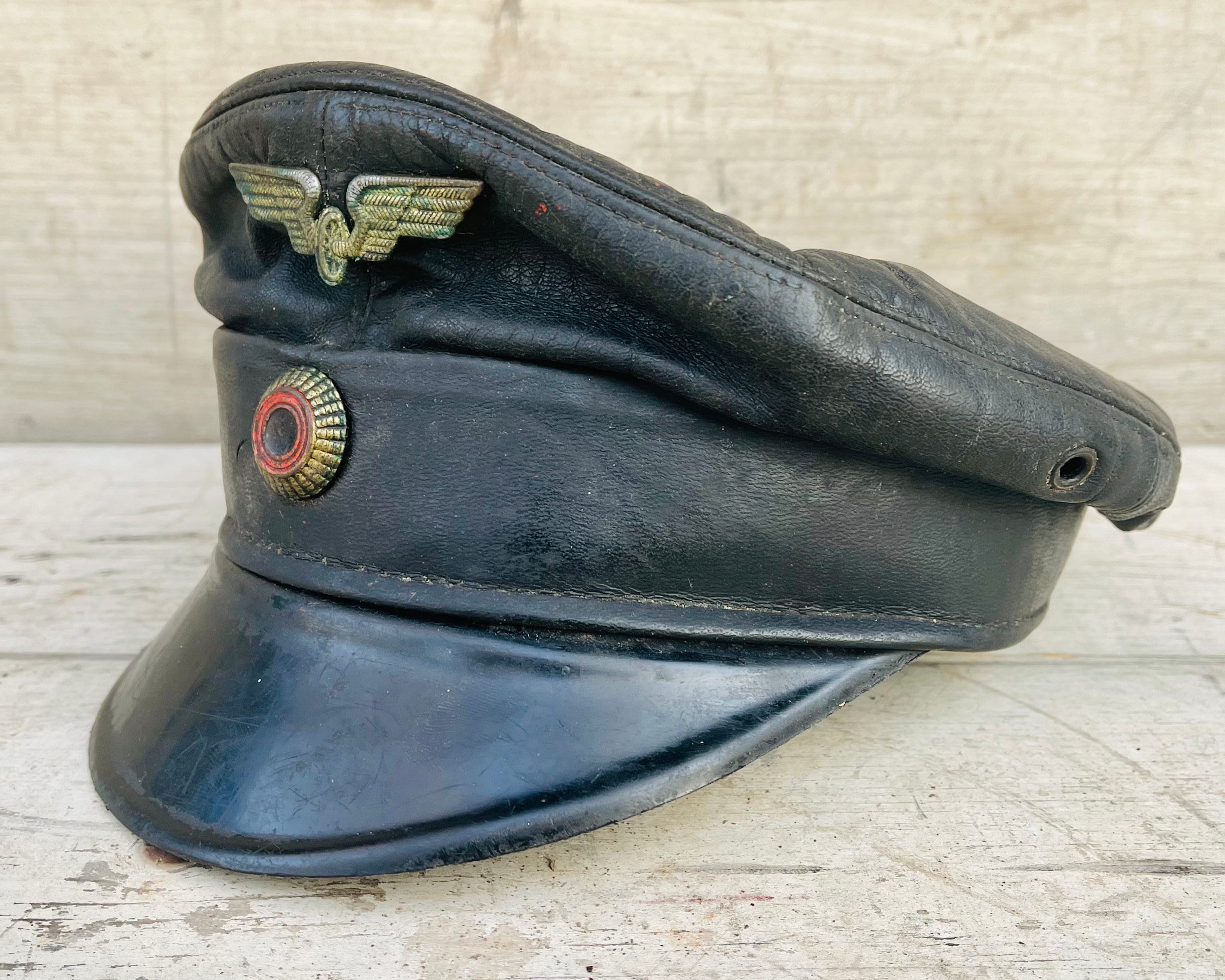 Antique Leather Motorcycle Hat Motorcycle Visor Leather Etsy