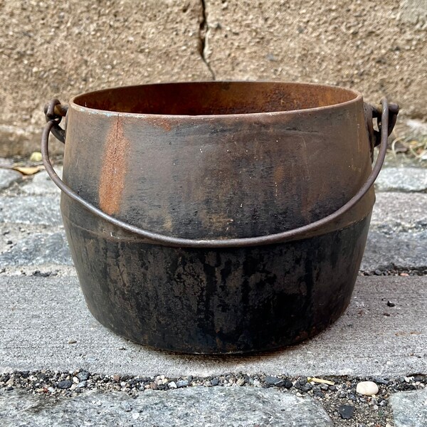 Large Cast Iron Cauldron Pot Planter Etsy