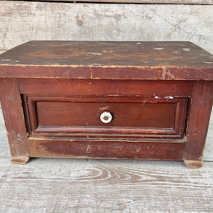 Antique Wooden Cabinet, Painters Box, Artist Drawing Desk, Spool Cabinet, Sewing Box, Watchmakers Cabinet, Arts and Crafts Storage Primitive