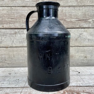 Vintage Milk Can, Boston Ma, Small Metal Milk Jug, Steel Dairy Can, Farmhouse Antiques, Garden Art, Yard Decor, Rustic Home Decor, Milk Jug