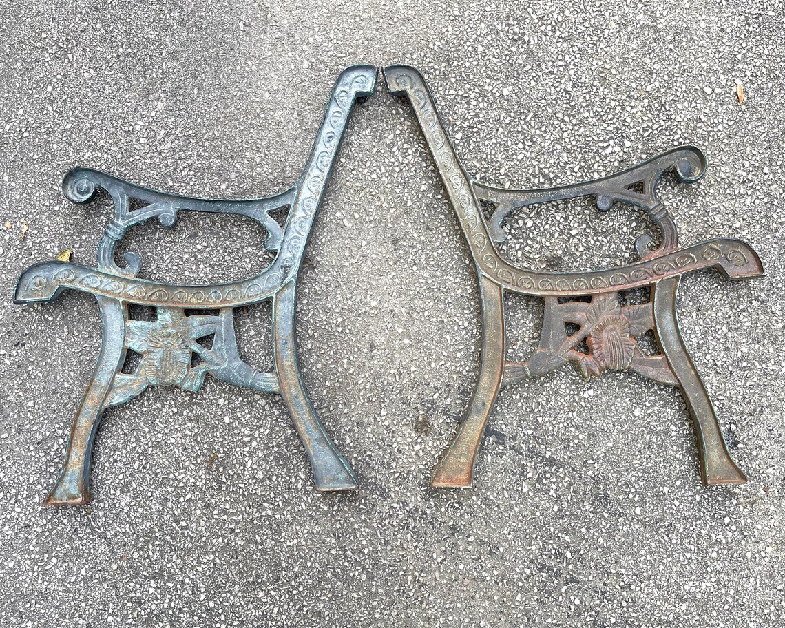 Cast Iron Legs Vintage Bench Ends Outdoor Decorations Etsy
