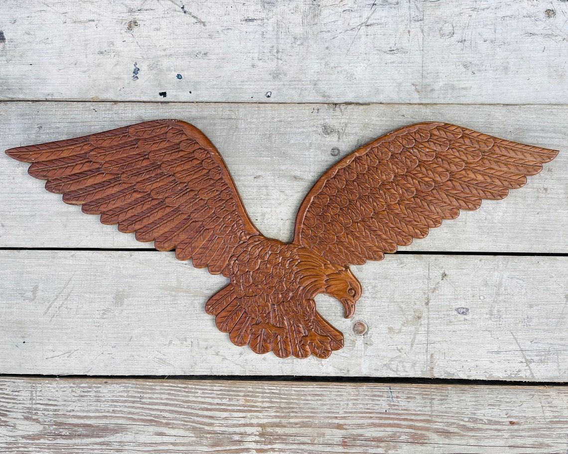 Vintage American Eagle Sign Wooden Eagle Wall Hanger Etsy