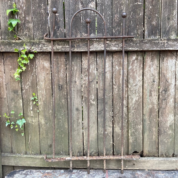 Antique Wrought Iron Fence Section Antique Fence Architectural Salvage Antiques Large Gate Garden Decor Yard Art Black Iron Victorian Era