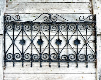 1800s Wrought Iron Gate Heart Gate Antique Metal Grate Cover Architectural Salvage Antiques Victorian Window Gate Ornate Garden Decor