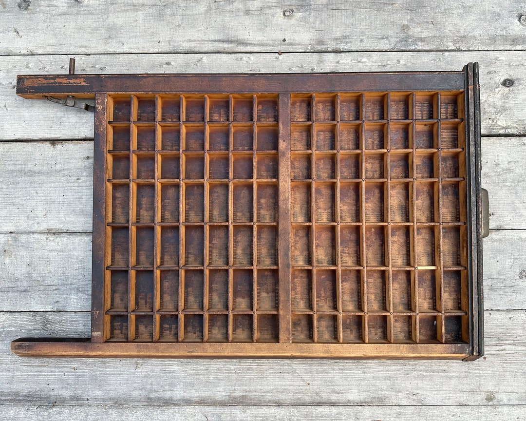Printers Tray Vintage Printing Typeset Drawer LUDLOW Shadow Box Crate
