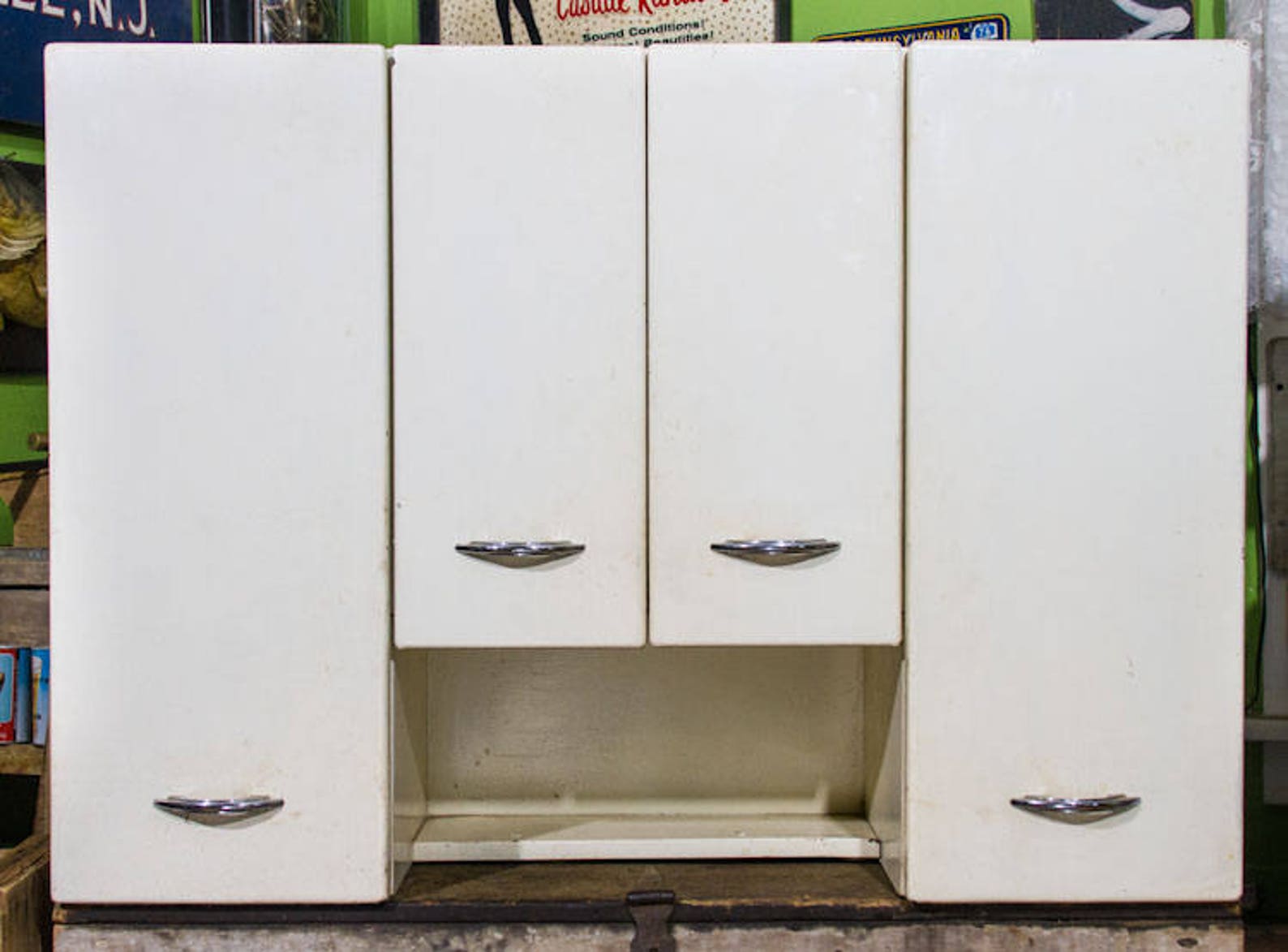 Vintage Metal Kitchen Mid Century Modern Upper Etsy