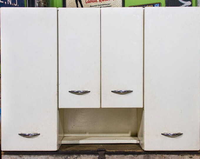 Vintage Metal Kitchen Mid Century Modern Upper LARGE