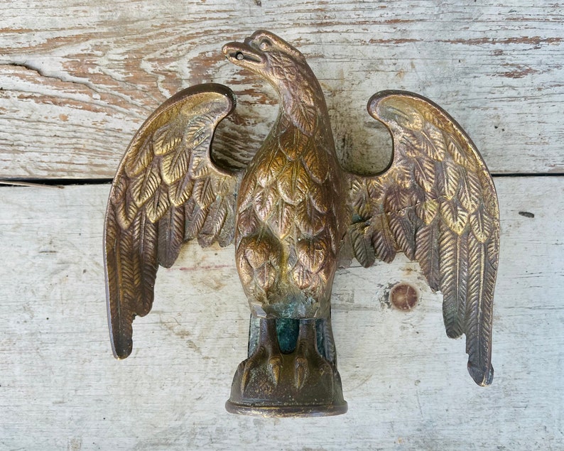 Antique Bronze Eagle Flag Pole Topper Finial Civil War Eagle Etsy