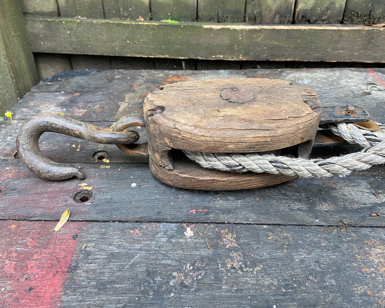 Antique Wooden Pulley System Primitive Rustic Home Decor Etsy