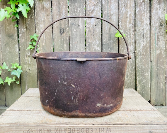 Vintage Cast Iron Dutch Oven Large Iron Pot With Handle 1300 B - Etsy Israel