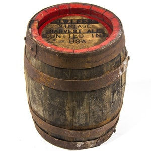 Antique Wooden Barrel Beer Barrel Whiskey Barrel J.W Lees Vintage Harvest Ale Wood Barrel Breweriana Industrial Side Table Rustic Home Decor image 5