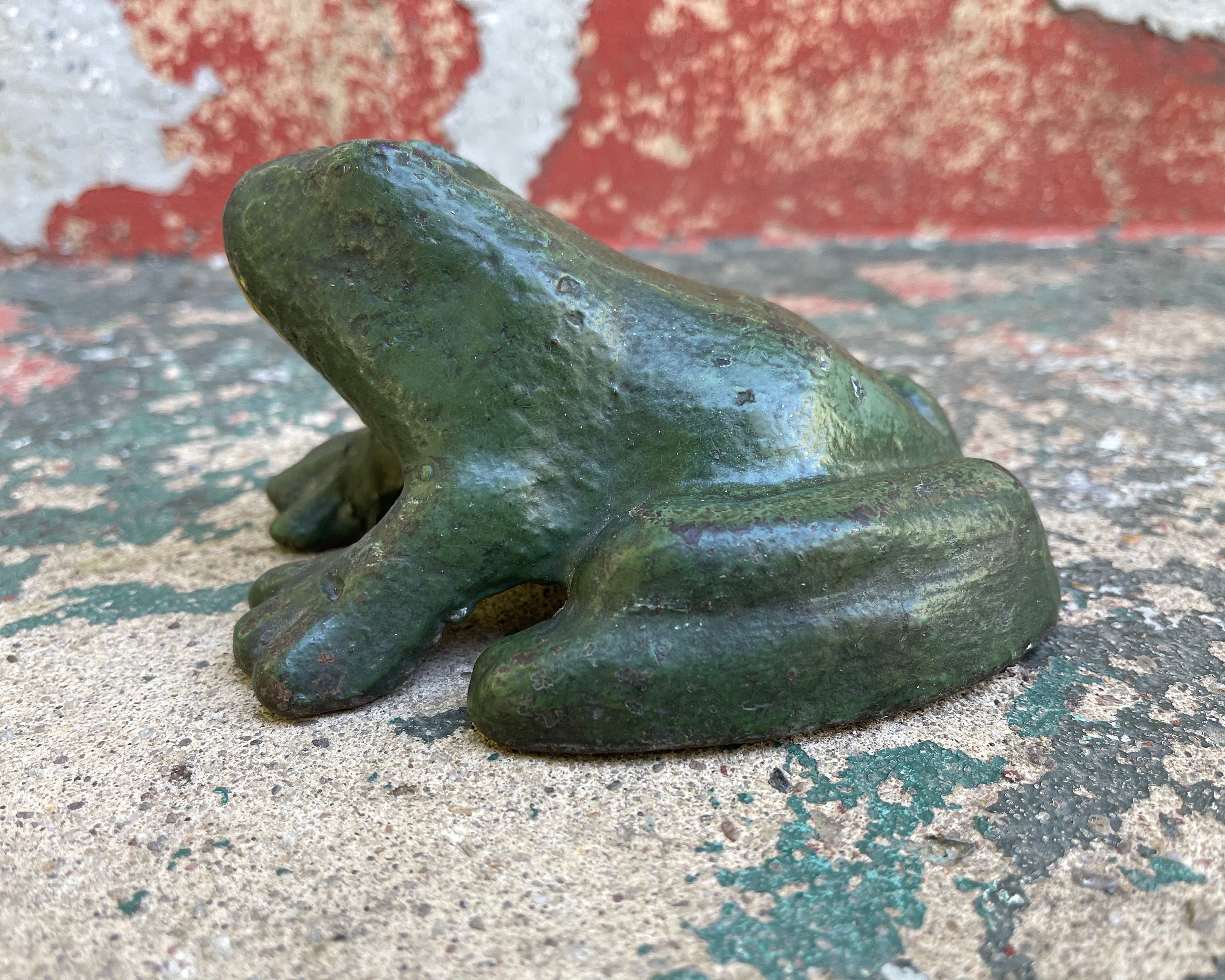 Antique Cast Iron Frog Early Old Paint 19th Century 1800s Etsy