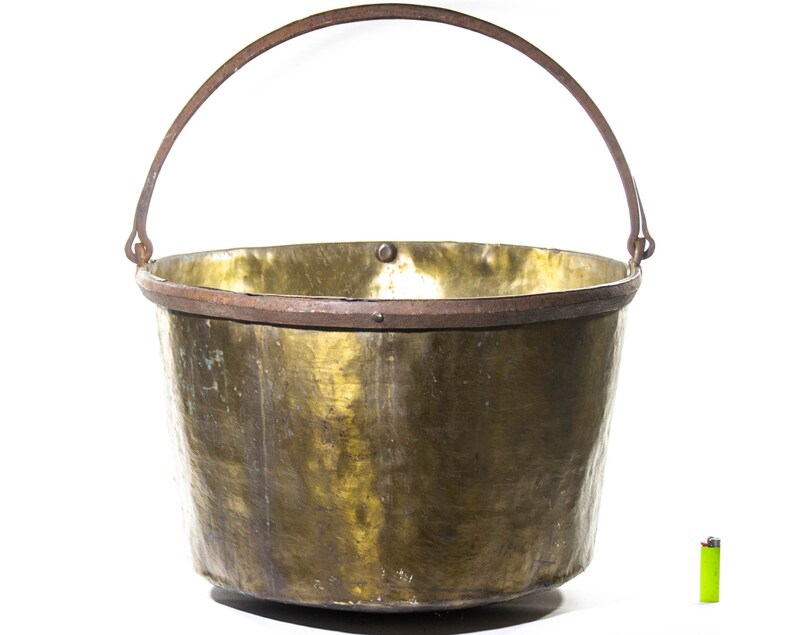 Antique Apple Butter Pot Brass Cauldron HUGE Antique Pot Etsy